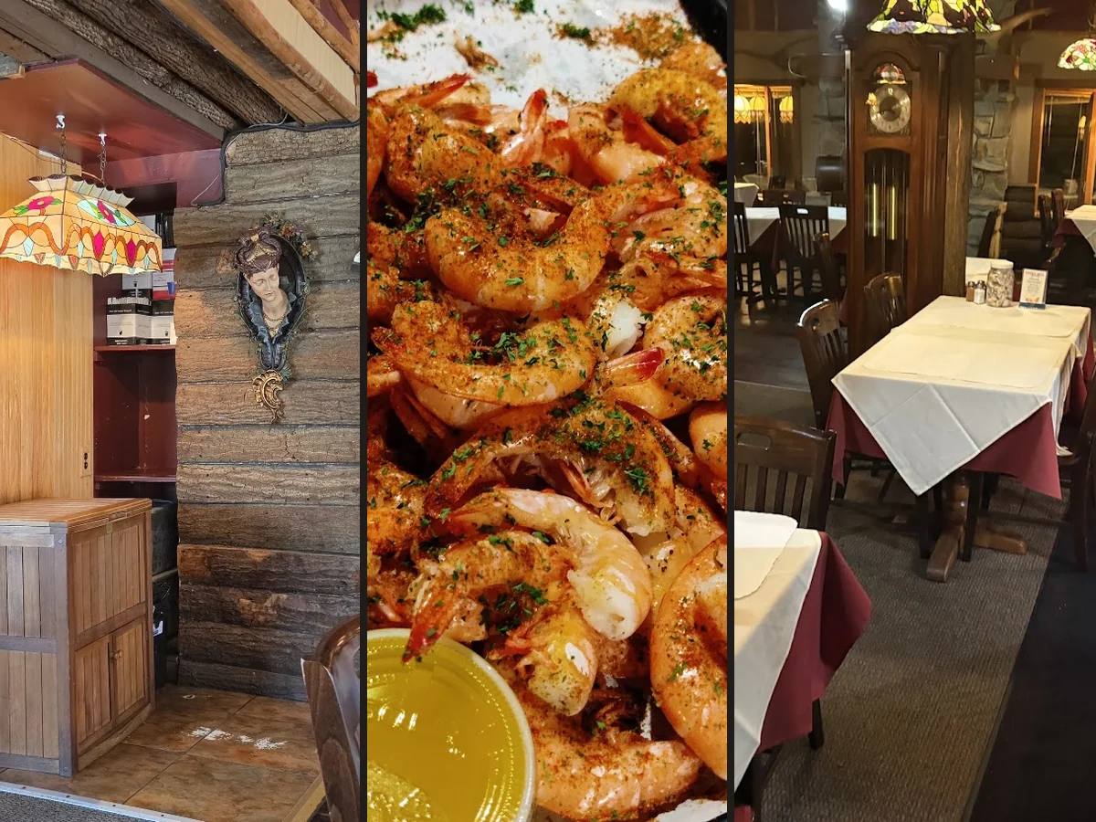 Raw bar counter and casual pub seating.